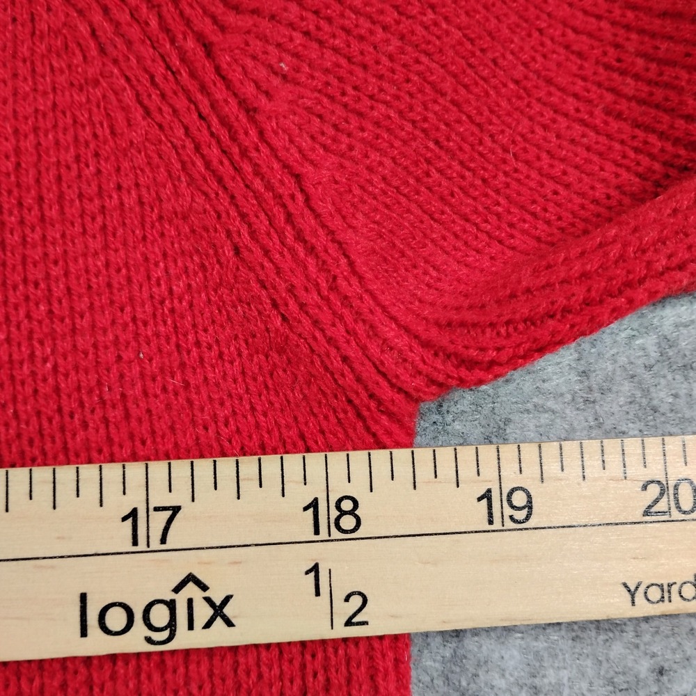 Dayne Taylor Vintage Red Ribbed Cardigan Sweater Gold Buttons Collar M - Picture 4 of 8